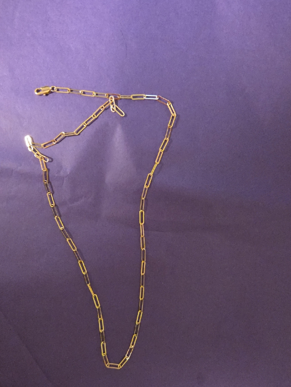 Gold Paperclip Chain Necklace - Women's Jewelry